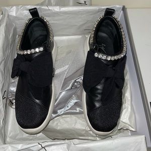 giuseppe zanotti bling bow sneakers